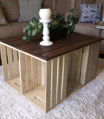 pallet and crate coffee table