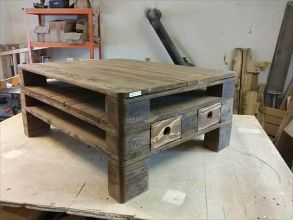 pallet coffee table with storage
