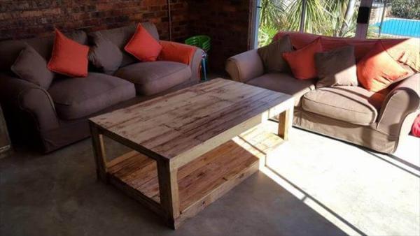 handmade wooden pallet coffee table