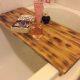Wooden pallet bath tub tray