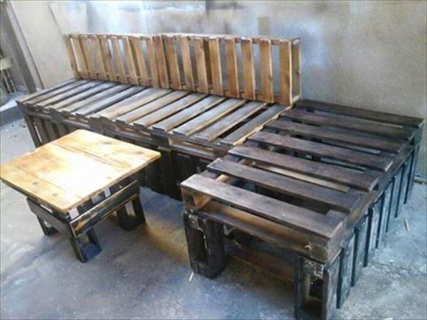 wooden pallet sectional sofa set
