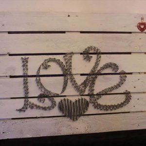 diy pallet and twine love wall art