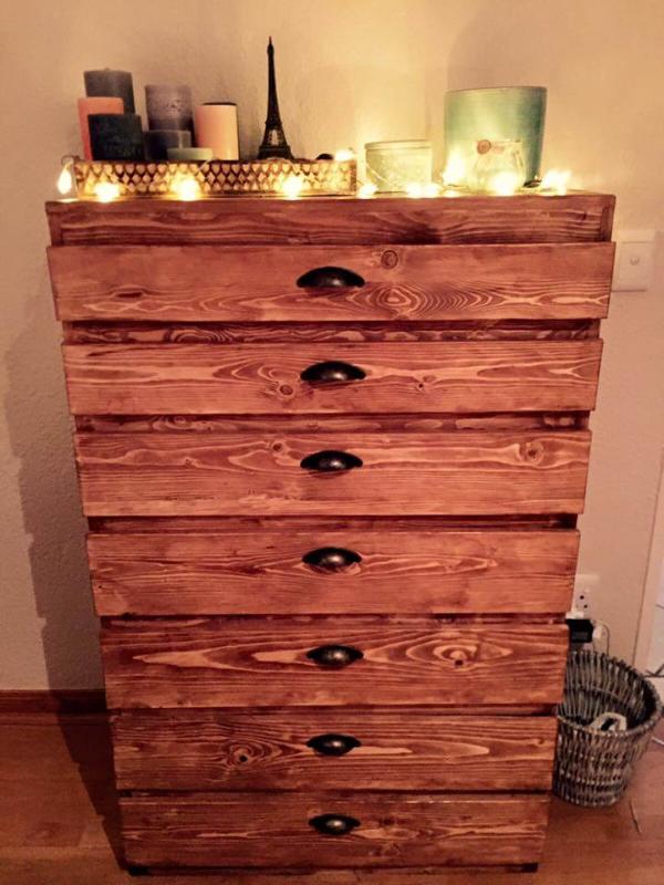 wooden pallet chest of drawers