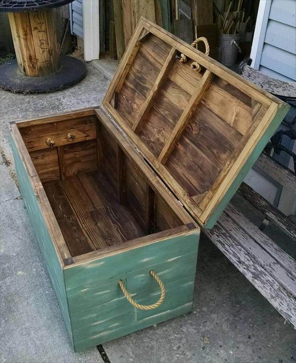 Recycled pallet chest