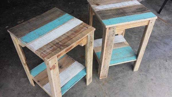 wooden pallet nightstands or side tables