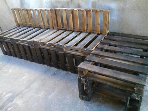 rustic wooden pallet sectional sofa frame