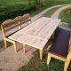 Recycled pallet outdoor dining set