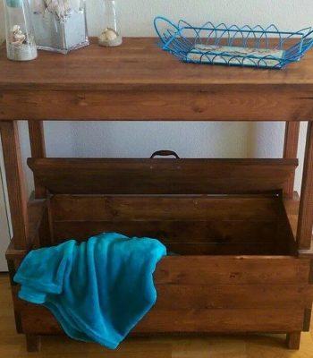 repurposed pallet mini table with built-in box
