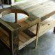 low-cost wooden pallet grill table