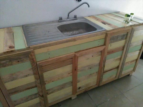 Pallet Wood Kitchen Counter With Sink 101 Pallets