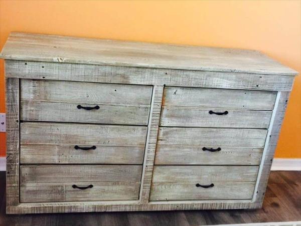 rustic pallet chest of drawers