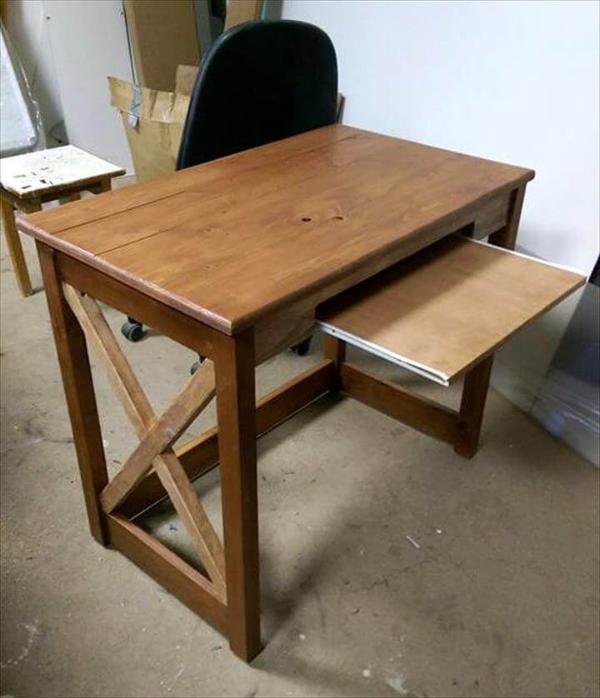 recycled pallet computer desk