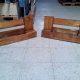 rustic wooden pallet shelves