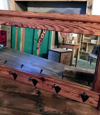 recycled pallet mirror hooks