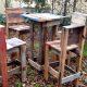 upcycled wooden pallet outdoor table and chair set