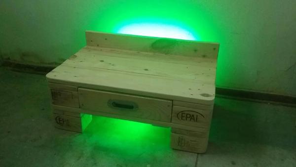 Recycled pallet bedside table
