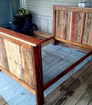 wooden pallet full size bed frame
