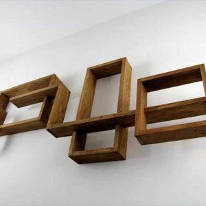 pallet geometrical wall display shelves