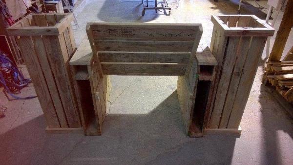 pallet bench with planter boxes