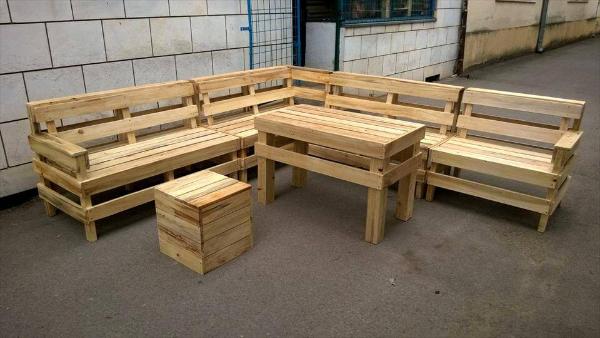 Diy Pallet Patio Or Outdoor Furniture Set, How To Make Wooden Pallet Outdoor Furniture