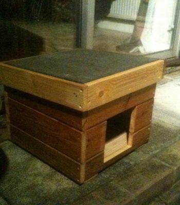 handmade pallet cat house