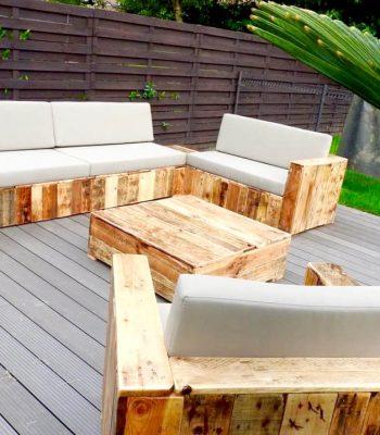 reclaimed wooden pallet block style sofa set
