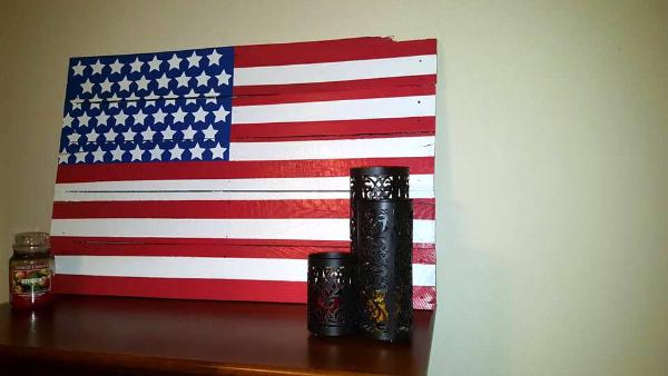 handmade wooden pallet American flag wall art