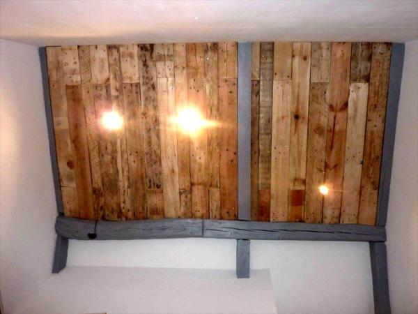 handcrafted wooden pallet accent wall