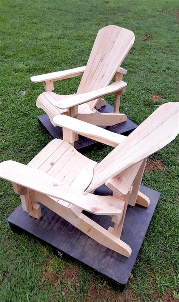 Upcycled pallet Adirondack chairs