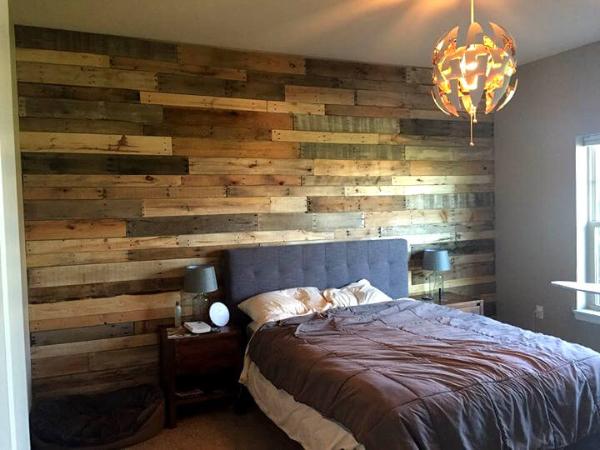 rustic wooden pallet background wall