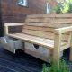handcrafted wooden pallet bench with 2 drawers
