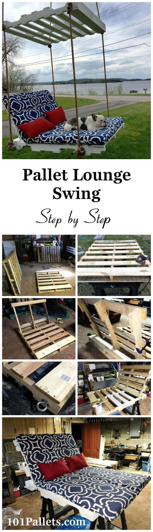 Diy Pallet Lounge Swing Step By Step 101 Pallets