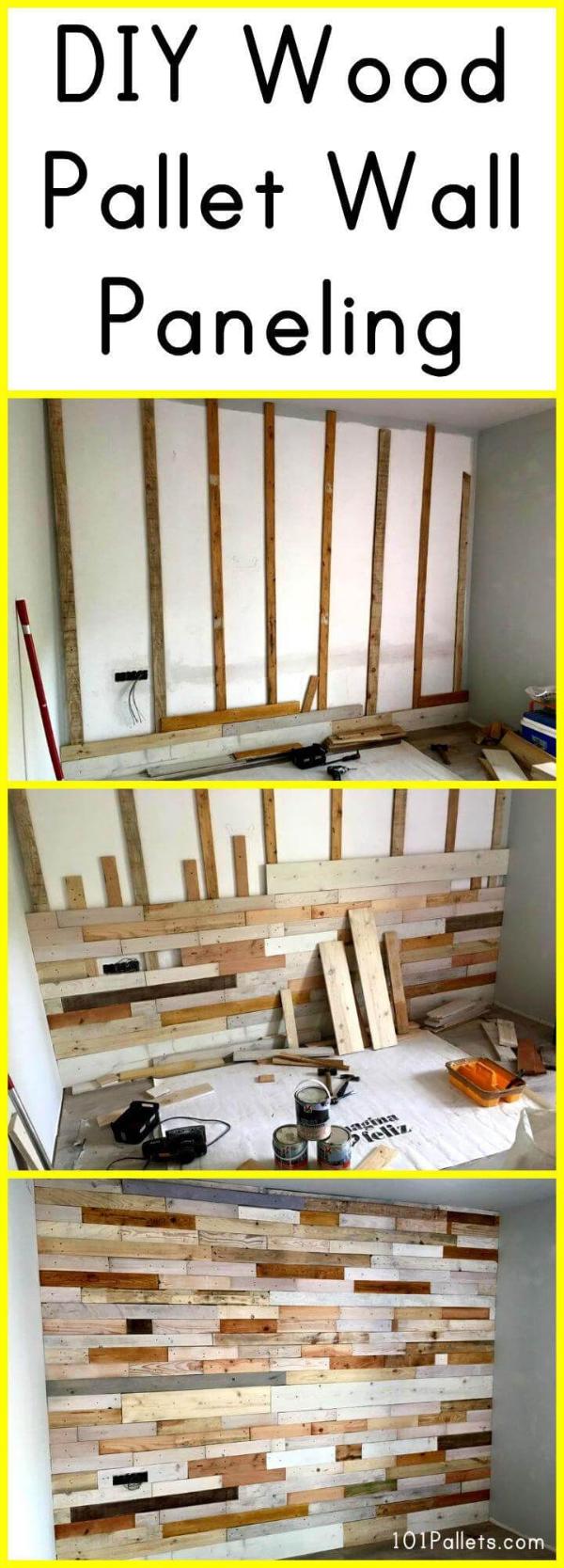 DIY Wood Pallet Wall Paneling â€