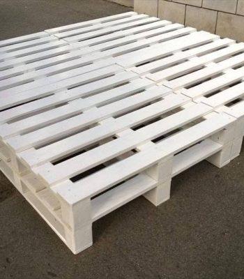chic white painted 8 pallet bed frame