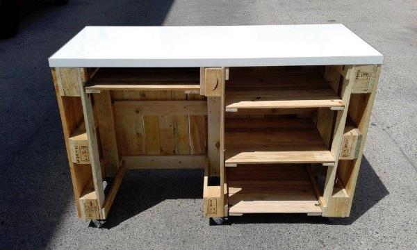 Pallet Counter With Wheels And Counter Top 101 Pallets