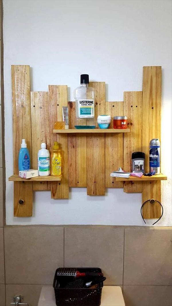 diy pallet shelves bathroom