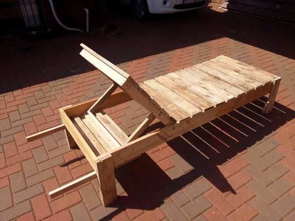 sturdy wooden pallet lounger