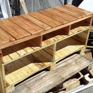 handcrafted wooden pallet TV stand or media console