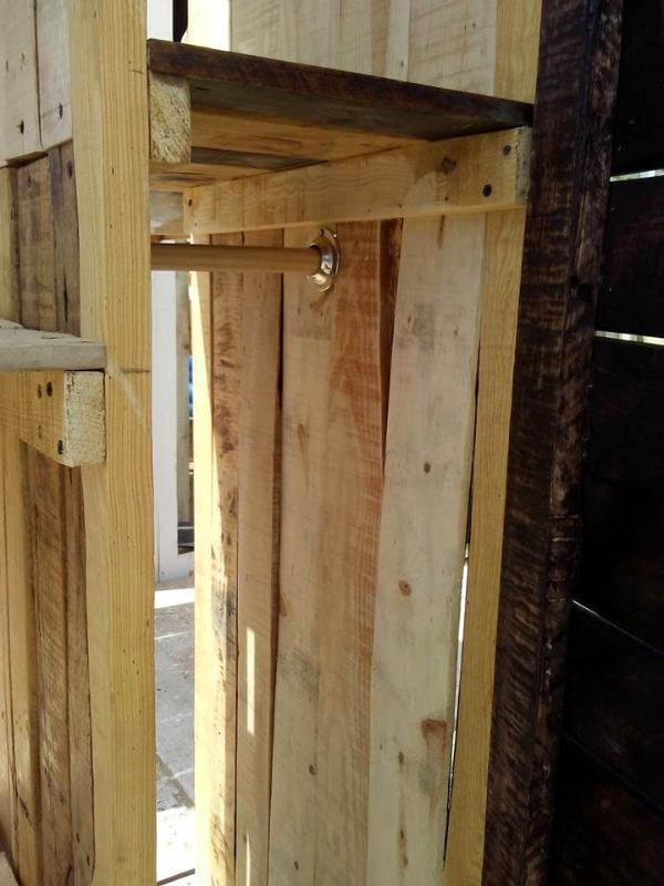 wooden pallet closet or wardrobe