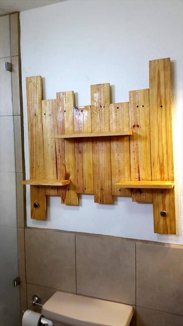 handmade pallet toiletries shelves
