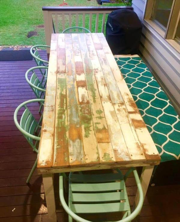 long pallet dining table