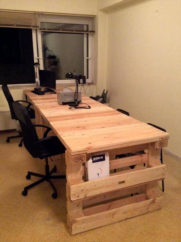 Diy Pallet Office Desk 101 Pallets