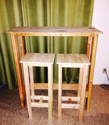 Awesome pallet bar table with stools