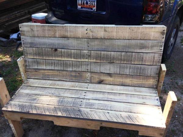 handmade rustic pallet bench