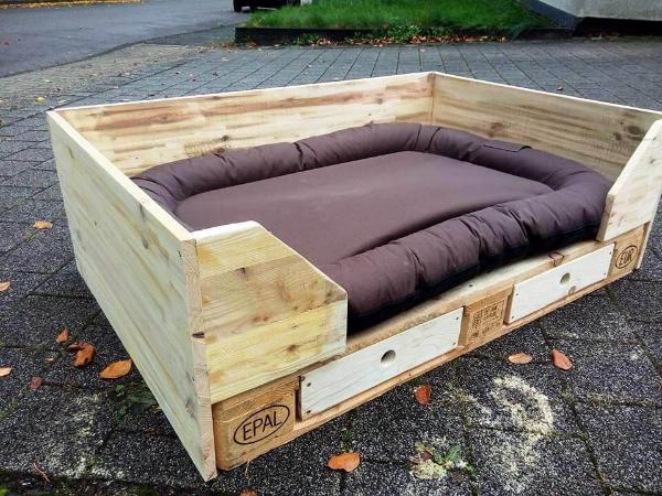 Upcycled pallet dog bed