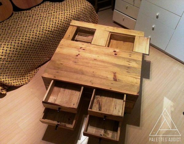 Diy Pallet Coffee Table With Drawers 101 Pallets